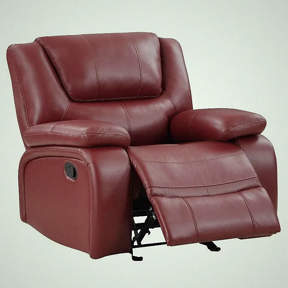 Camila Upholstered Glider Recliner Chair Red