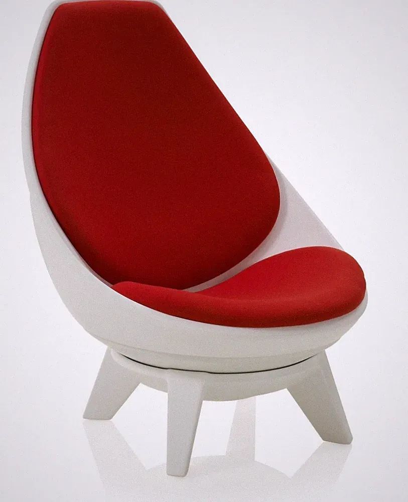 KI Sway Lounge Chair Red— Swiveling Luxury Chair