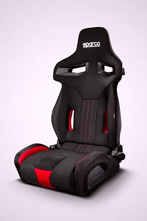 SPARCO R333 Seat High Quality Upholstery BLACK/RED Deep Bolster Reclining Seat